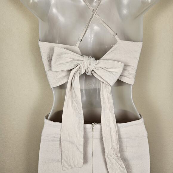 Mable Matching Set Womens Halter Crop Top Mini Skirt Summer Chic Beige Size M - Picture 8 of 16